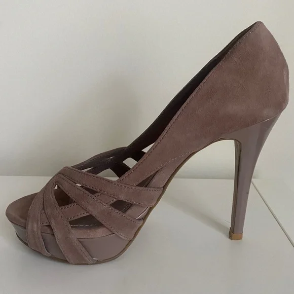 Steve Madden Loyyall Peep Toe Ultra High Heels Size 6.5 Blush Party Sexy Y2K - Picture 5 of 12